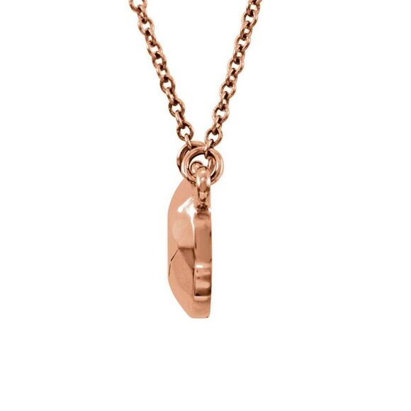Faceted 9mm Circle Necklace in 14k Rose Gold, 16.5 Inch - Picture 2 of 4